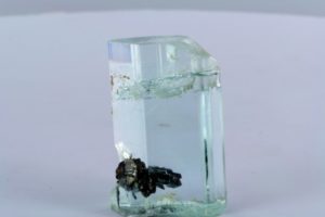 aquamarine crystal from Shigar, Pakistan, with inclusions