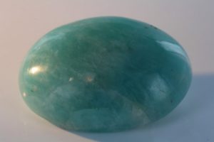 African amazonite cut in cabochon