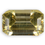 yellow anglesite from Morocco emerald cut