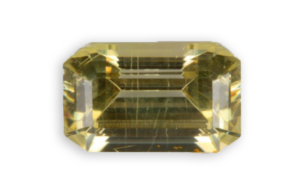 yellow anglesite from Morocco emerald cut