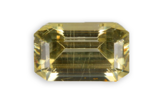 yellow anglesite from Morocco emerald cut