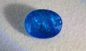 blue apatite from  Madagascar oval cut