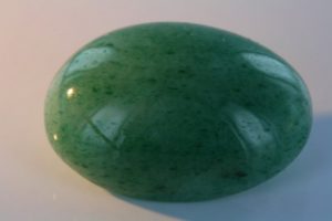 green aventurine cut in cabochon