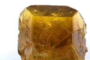 honey baryte crystal coffin shaped from Olloix France