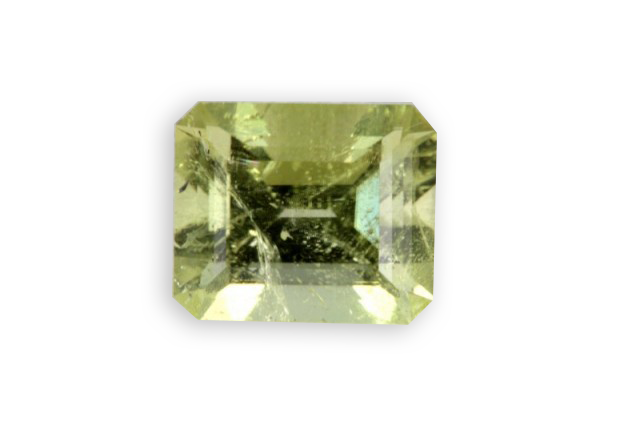 brasilianite from Brazil emerald cut