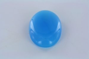 cabochon of tinted  blue chalcedony from Africa