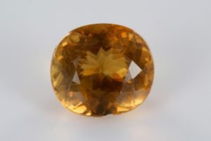 yelloxw calcite from Brasil cushion cut