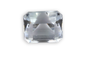 blue celestite of Madagascar emerald cut