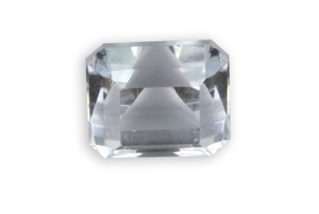 blue celestite of Madagascar emerald cut