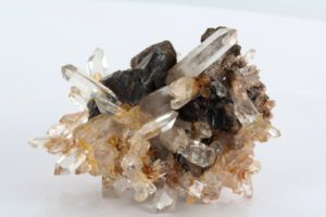 cristaux de chalcopyrite et quartz La Gardette France