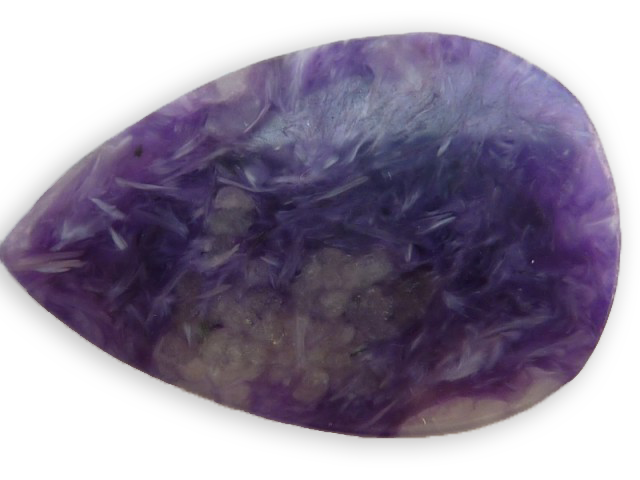 charoite cabochon en goutte de russie