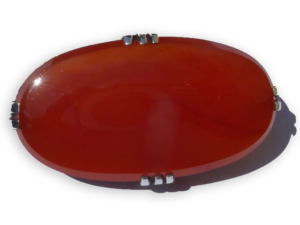 cabochon of carnelian mounted as breastpin