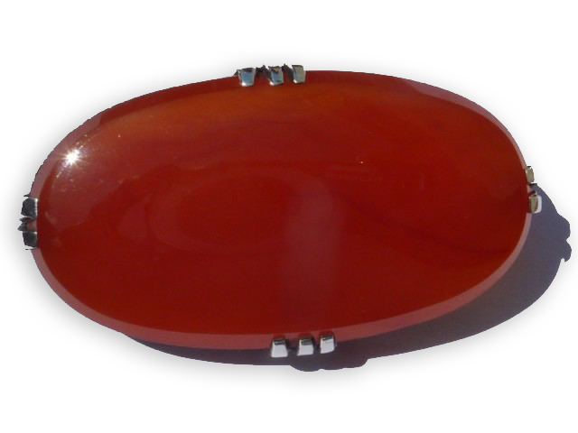 cabochon of carnelian mounted as breastpin