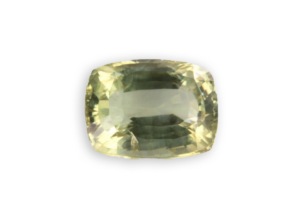 yellow green diopside from Sri Lanka cushion cut