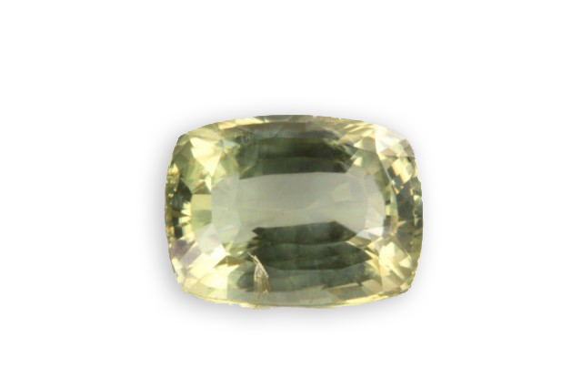 yellow green diopside from Sri Lanka cushion cut