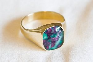 ring with a goodletite cabochon