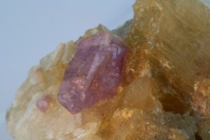 hackmanite crystal on winchite from Afghanistan