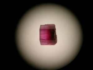 inclusions in a bixbite crystal, red beryl