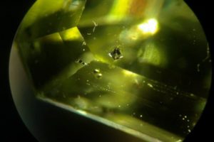 inclusión de tipo sólido: cristal de cromita