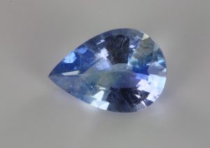 blue jeremejevite from Namibia pear cut