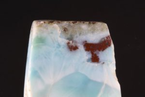 Native copper in a sample of Larimar