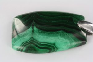 polished malachite cabochon