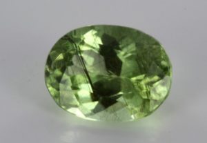 peridoto del Pakistan con inclusioni di aguglie di ludwigite