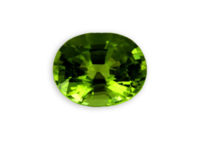 oval cut peridot from Burma