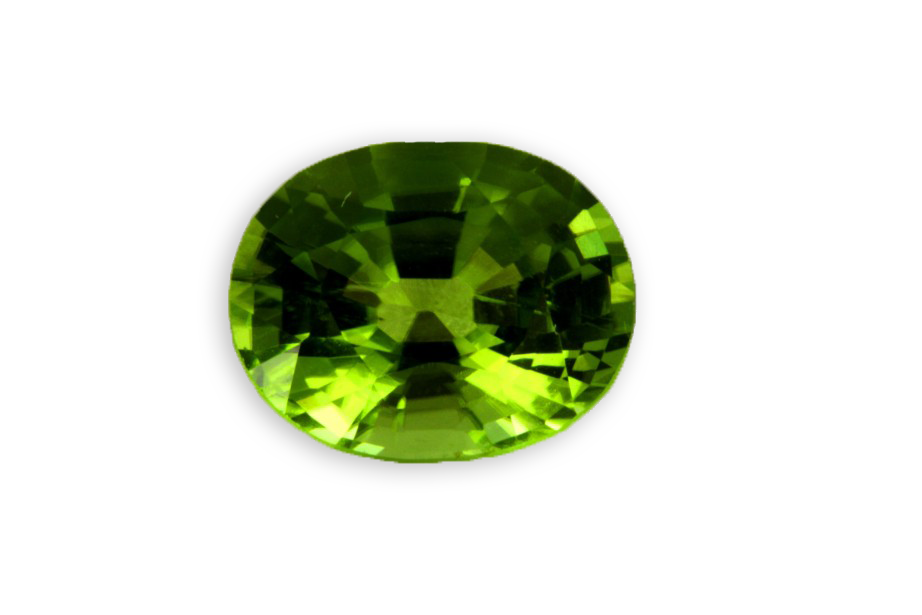 peridoto de Myanmar corte ovalado