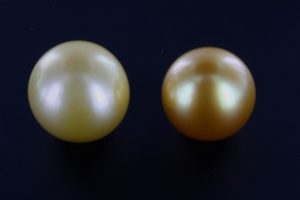 goldfarbige Perlen aus Lombok, Indonesien
