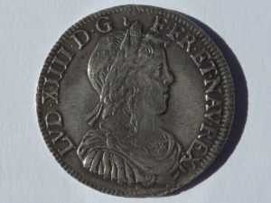 Louis XIV half ecu silver coin