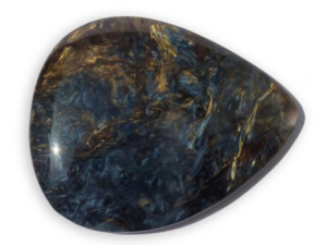 blauer Pietersit in Birnencabochon, China