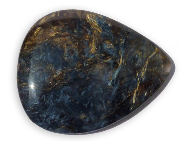 blauer Pietersit in Birnencabochon, China