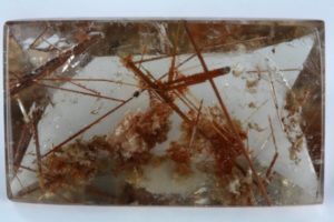 red rutile crystal in quartz