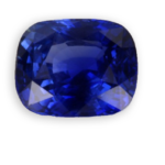 blauer Saphir aus Sri Lanka, Kissenschliff