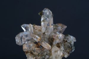 sellaite crystals on quartz from Brumado, Bahia State, in Brazil