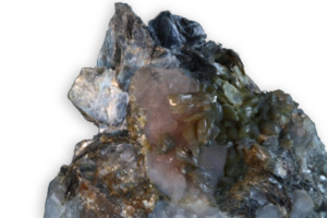 波希米亚Zinnwald的粉红色钨铅矿晶体