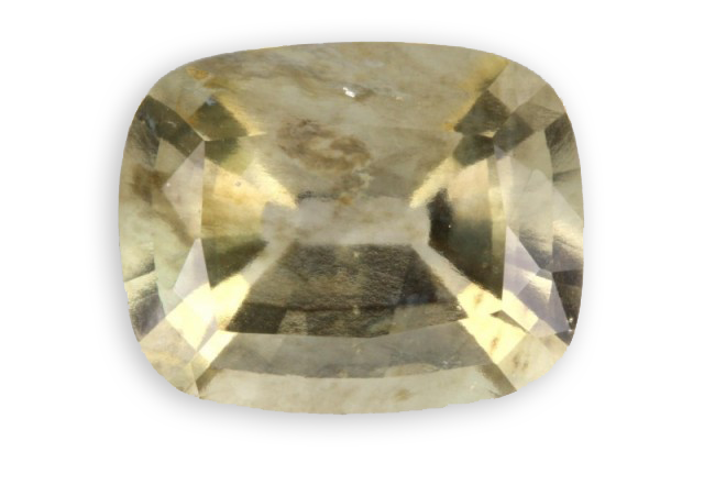 yellow cushion cut tectite from Lybia