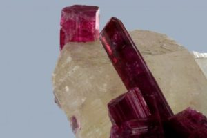 cristaux de tourmaline rubellite du Brésil