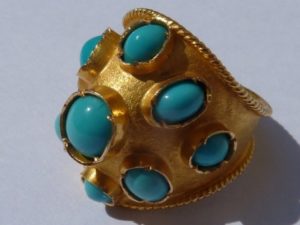 turquoise of iran mounted as ring