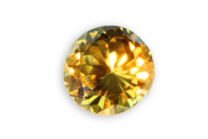 Желтый циркон, Шри-Ланка, бриллиантовая огранка.