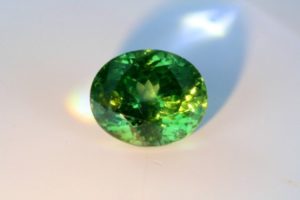 green zircon from Sri Lanka oval cut